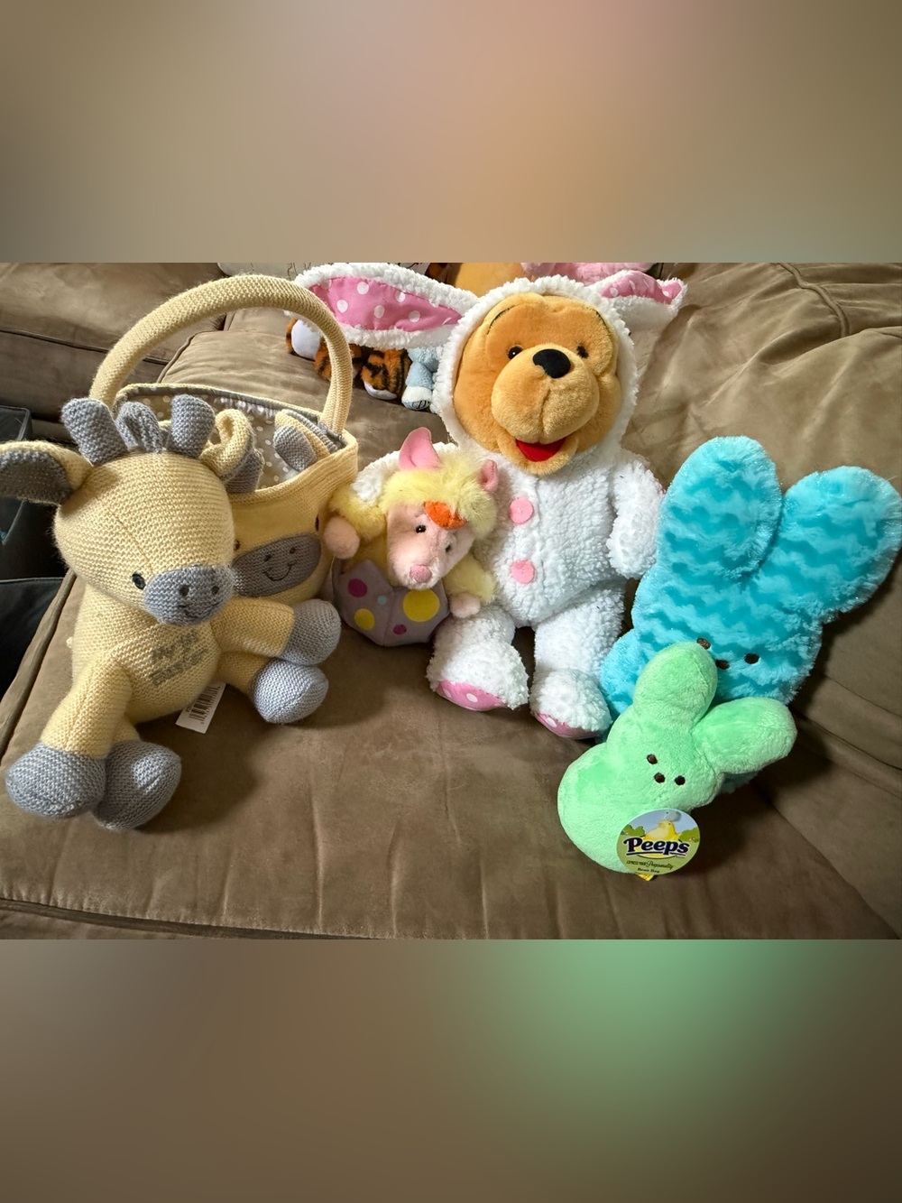 Easter stuffies lot. Winnie the Pooh Plush in White Bunny Costume and more